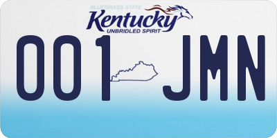 KY license plate 001JMN