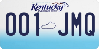KY license plate 001JMQ