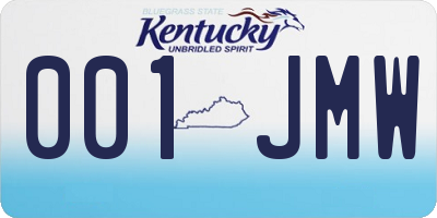 KY license plate 001JMW