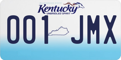 KY license plate 001JMX