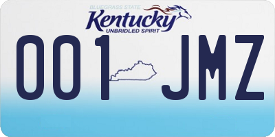 KY license plate 001JMZ