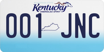 KY license plate 001JNC