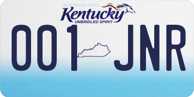 KY license plate 001JNR