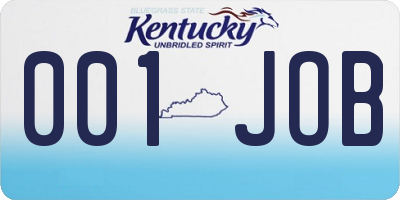 KY license plate 001JOB