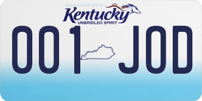 KY license plate 001JOD