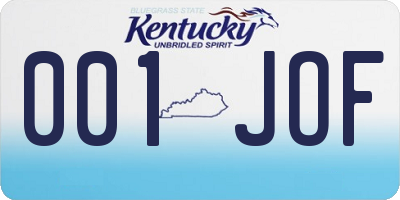 KY license plate 001JOF