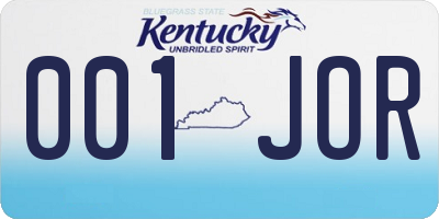 KY license plate 001JOR