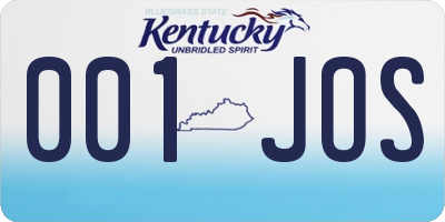 KY license plate 001JOS