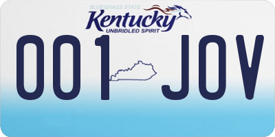KY license plate 001JOV