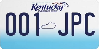KY license plate 001JPC