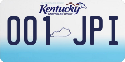 KY license plate 001JPI