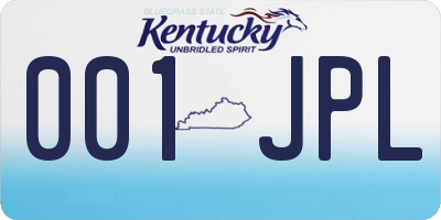 KY license plate 001JPL