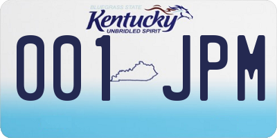 KY license plate 001JPM