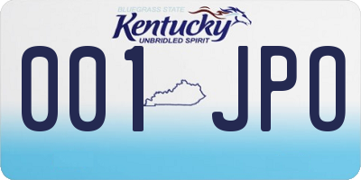 KY license plate 001JPO