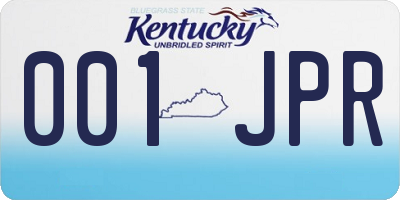 KY license plate 001JPR