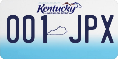 KY license plate 001JPX