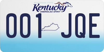 KY license plate 001JQE