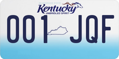 KY license plate 001JQF