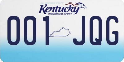KY license plate 001JQG