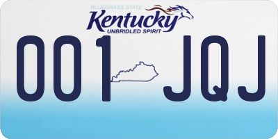KY license plate 001JQJ