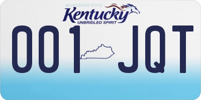 KY license plate 001JQT