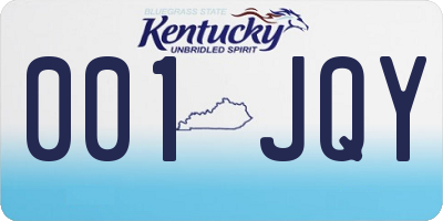 KY license plate 001JQY