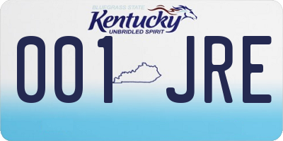 KY license plate 001JRE