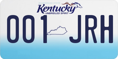 KY license plate 001JRH