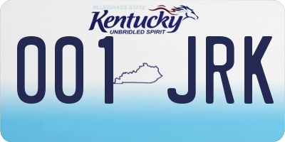 KY license plate 001JRK
