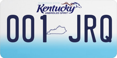 KY license plate 001JRQ