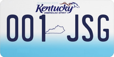 KY license plate 001JSG