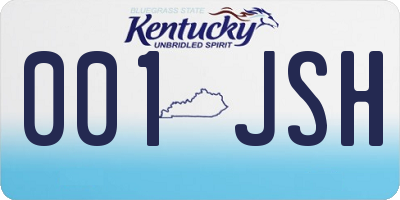 KY license plate 001JSH