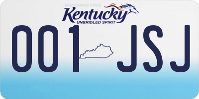 KY license plate 001JSJ