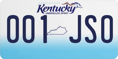 KY license plate 001JSO
