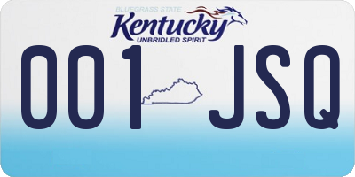KY license plate 001JSQ