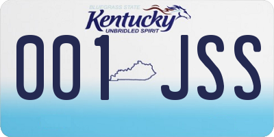 KY license plate 001JSS
