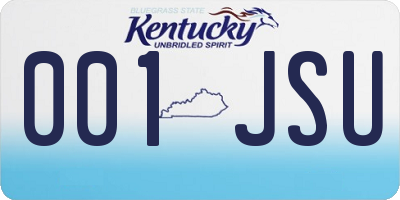 KY license plate 001JSU