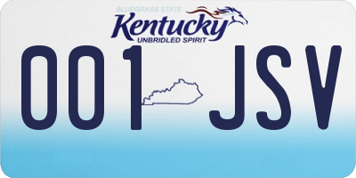 KY license plate 001JSV