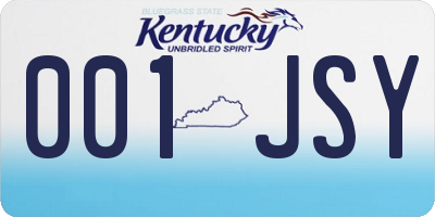 KY license plate 001JSY