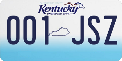 KY license plate 001JSZ