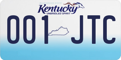 KY license plate 001JTC