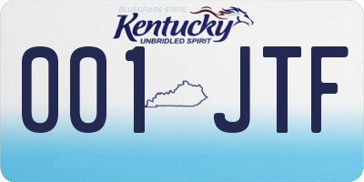 KY license plate 001JTF