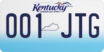 KY license plate 001JTG