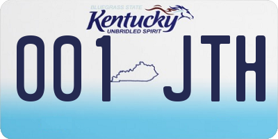 KY license plate 001JTH