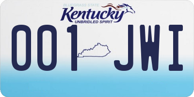 KY license plate 001JWI
