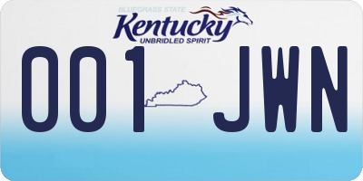 KY license plate 001JWN