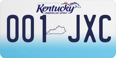 KY license plate 001JXC