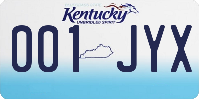 KY license plate 001JYX