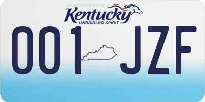 KY license plate 001JZF