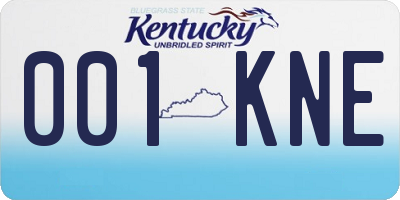 KY license plate 001KNE